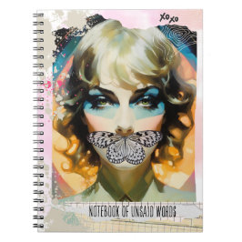 Modern Collage Portrait Notebook of Unsaid Words Notitieboek