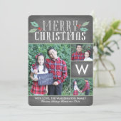 Modern Collectie Hollies Feestdagenkaart (Staand voorkant)