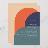 MODERN COLLECTIE VOOR RETRO WEDDING INVITATION KAART (Voorkant / Achterkant)