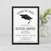 Modern college afstudeerfeest kaart (Staand voorkant)