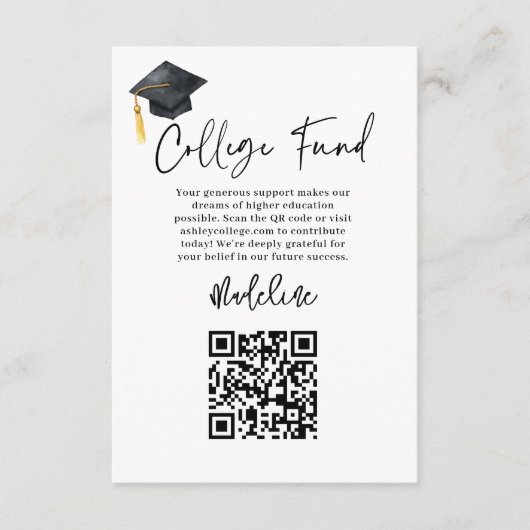 Modern College Fund Afstuderen Bijdrage Informatiekaartje (Voorkant)