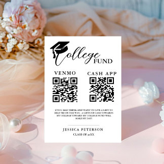 Modern College Fund High School Fund QR-code Reclamebord Met Voetstuk