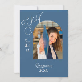 Modern College Graduation Announcement with photo Kaart