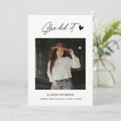 Modern College Graduation Party Fotouitnodiging Kaart (Staand voorkant)