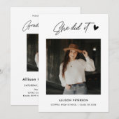 Modern College Graduation Party Fotouitnodiging Kaart (Voorkant / Achterkant)