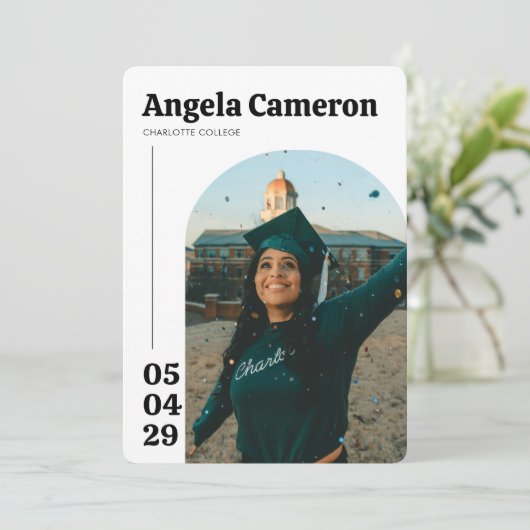 Modern College Graduation Party Kaart (Staand voorkant)