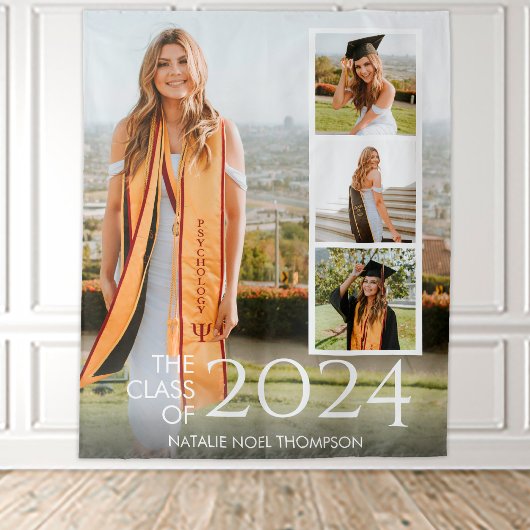 Modern College of High School Elegant Afstuderen Wandkleed