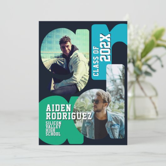 Modern College Uitnodiging voor afstuderen (Staand voorkant)