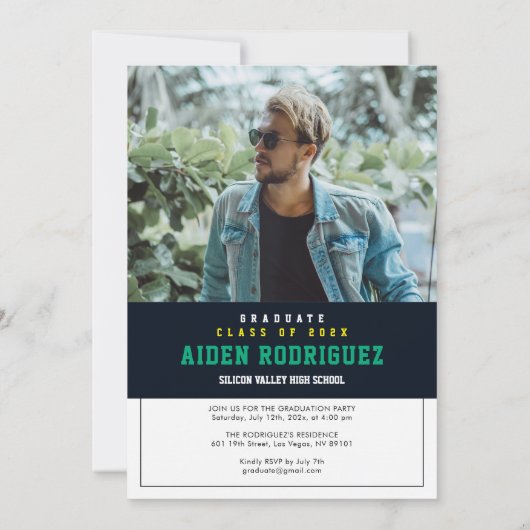 Modern College Uitnodiging voor afstuderen (Achterkant)