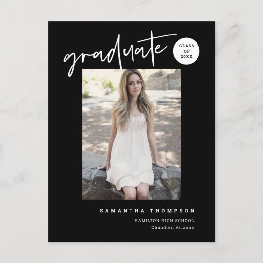 Modern College University High School Afstudeerder Briefkaart (Voorkant)