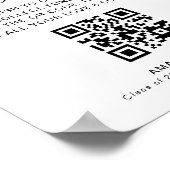 Modern Collegefonds Donatie QR Code Bord Poster (Hoek)