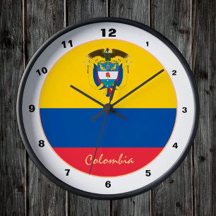 Modern Colombia design, Colombiaanse vlag Home Ronde Klok