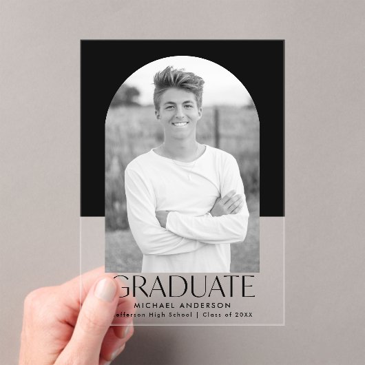 Modern Color Block Acryl Afstuderen aankondiging (Insitu (Draagbaar))