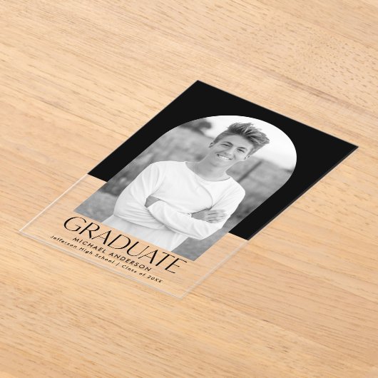 Modern Color Block Acryl Afstuderen aankondiging (Laagn)