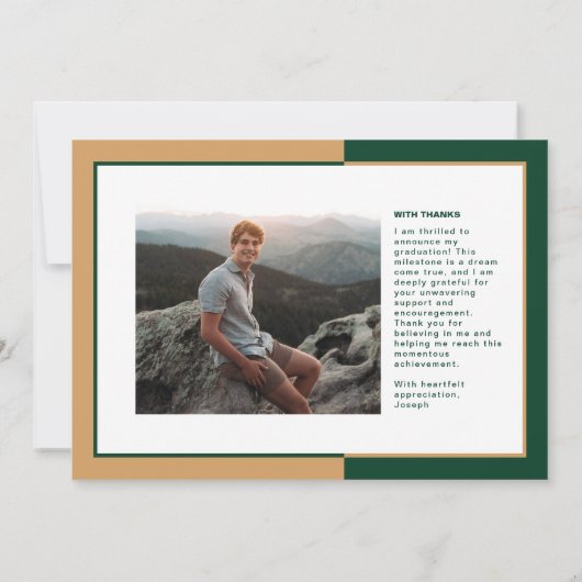 Modern Color Block Afstuderen Aankondiging (Achterkant)