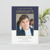 Modern Color Block Photo Afstuderen Celebration Kaart (Staand voorkant)