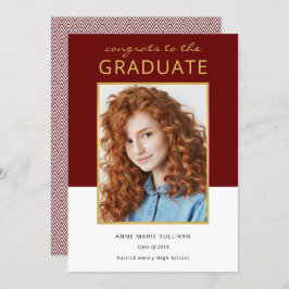 Modern Color Block Photo Afstuderen Celebration Kaart