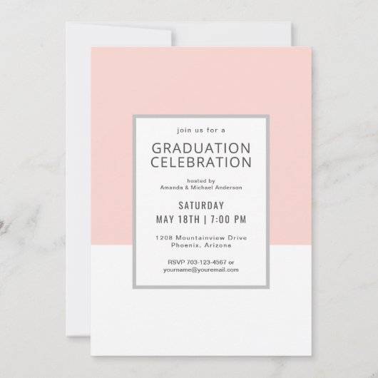 Modern Color Block Photo Afstuderen Celebration Kaart (Achterkant)