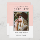 Modern Color Block Photo Afstuderen Celebration Kaart (Voorkant / Achterkant)