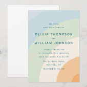 Modern Color Block Wedding Invitation Kaart (Voorkant / Achterkant)