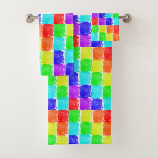 Modern Color Blocks Abstract Pattern Bad Handdoek (Insitu)