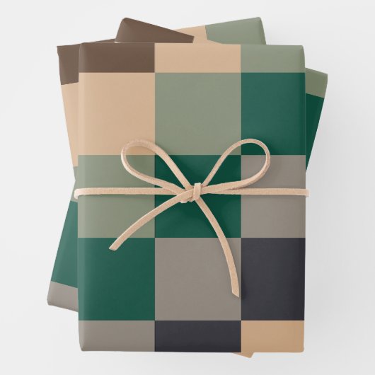Modern Color Checks Checkerboard Inpakpapier Vel (In situ)