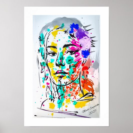Modern Color Splash Painting Poster (Voorkant)