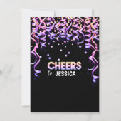 Modern Color Streamers Confetti BIRTHDAY PARTY Kaart (Achterkant)