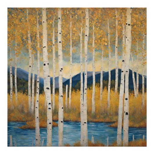 Modern Colorado Aspens Mountain Herfst Poster (Voorkant)