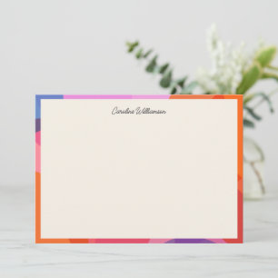 Modern Colorblock Border Gepersonaliseerde scriptn Notitiekaartje