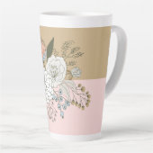 Modern Colorblock Bouquet Latte Mok (Rechterhoek)