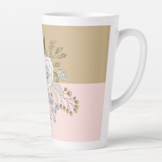 Modern Colorblock Bouquet Latte Mok (Rechts)