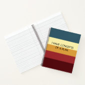 Modern Colorblock Horizontale Streep Groen Monogra Notitieboek (Binnen)