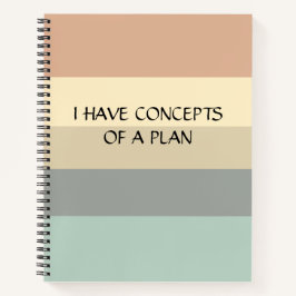 Modern Colorblock Horizontale Streep Groen Monogra Notitieboek