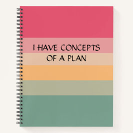 Modern Colorblock Horizontale Streep Roze Monogram Notitieboek