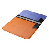 Modern Colorblock Oranje, Periwinkle, Black, Grey Badmat (Gekanteld)