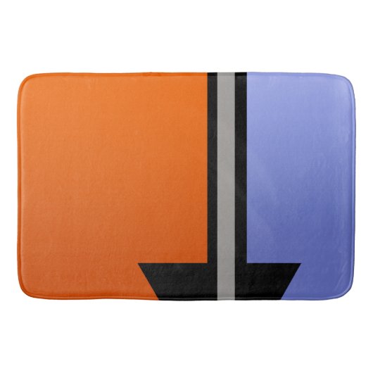 Modern Colorblock Oranje, Periwinkle, Black, Grey Badmat (Voorkant)