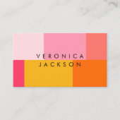 Modern Colorblock | Roze en Sinaasappel Visitekaartje (Voorkant)