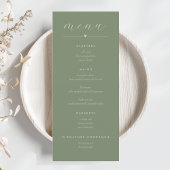 Modern Colorblock Wedding Menu | Dark Sage