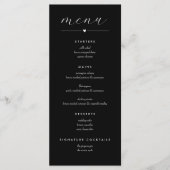 Modern Colorblock Wedding Menu | Wit op zwart (Voorkant)
