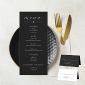 Modern Colorblock Wedding Menu | Wit op zwart