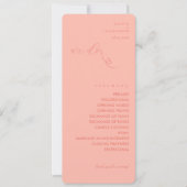 Modern Colorblock Wedding Programma | licht koraal (Voorkant)