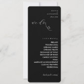 Modern Colorblock Wedding Programma | Wit op zwart (Voorkant)