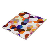 Modern Colorful 3d Cubes and Hexagons pattern Tegeltje (Zijkant)