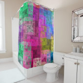 Modern colorful abstract douchegordijn (In situ)
