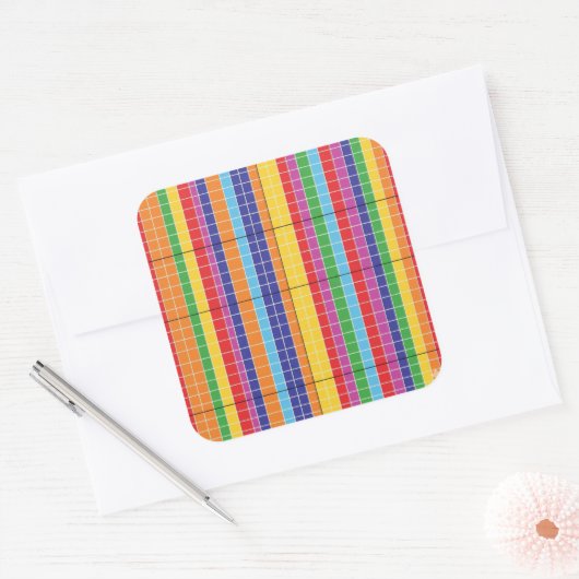 Modern Colorful Abstract Geometric Sticker  Bold R (Envelop)