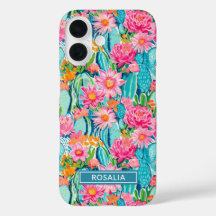 Modern Colorful Blooming Cacti Personalized