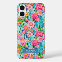 Modern Colorful Blooming Cacti Personalized