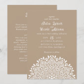 Modern Colorful Boho Ethnic Floral Mandala Wedding Kaart (Voorkant / Achterkant)