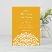 Modern Colorful Boho Ethnic Floral Mandala Wedding Kaart (Staand voorkant)
